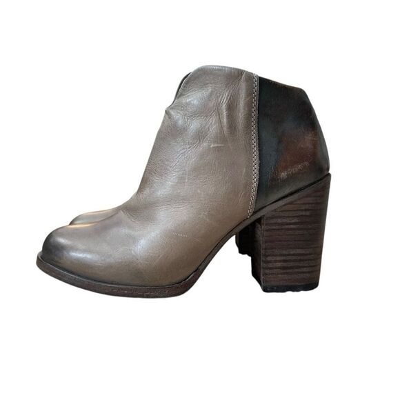 Freebird by Steven Darius Distressed Leather Stacked Heel Bootie | Size 8 - Picture 5 of 10